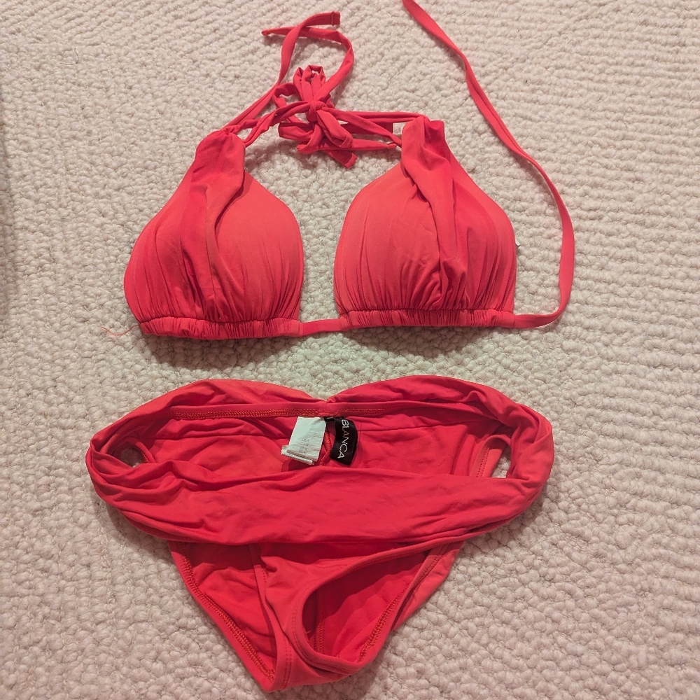 Vibrant Coral Bikini Set